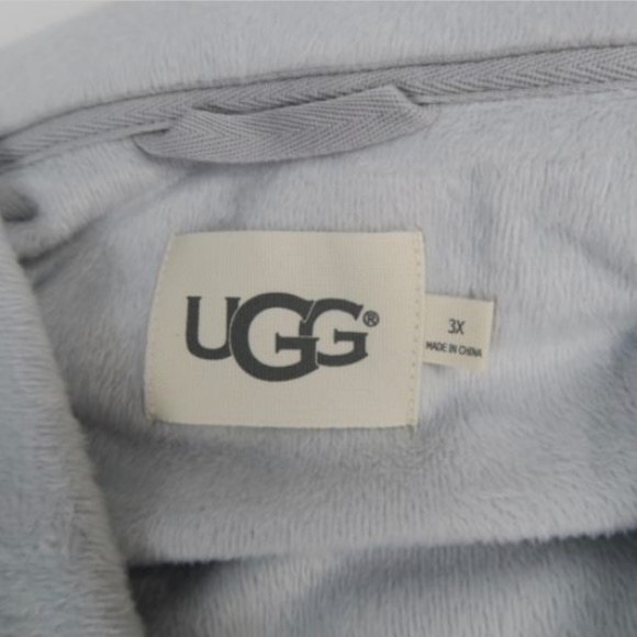 UGG Plus Size Blanche Fleece Robe SEAL HEATHER 3X - Picture 5 of 6